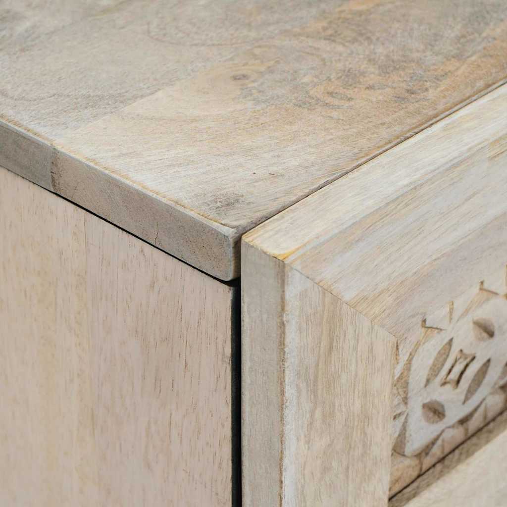 Sideboard 2 pcs Hvid 60 x 33 x 75 cm Massivt mangotræ