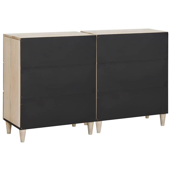Sideboard 2 pcs Hvid 60 x 33 x 75 cm Massivt mangotræ
