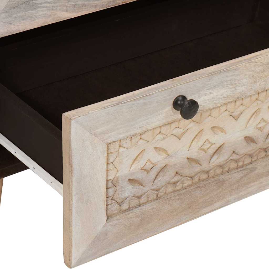 Sideboard 3 pcs Hvid 60 x 33 x 75 cm Massivt mangotræ