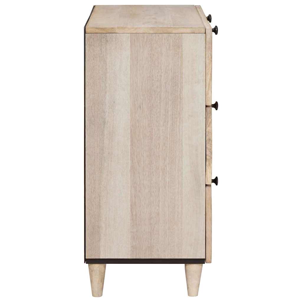 Sideboard 3 pcs Hvid 60 x 33 x 75 cm Massivt mangotræ