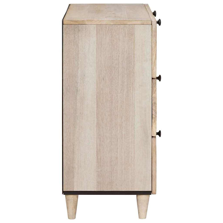 Sideboard 3 pcs Hvid 60 x 33 x 75 cm Massivt mangotræ