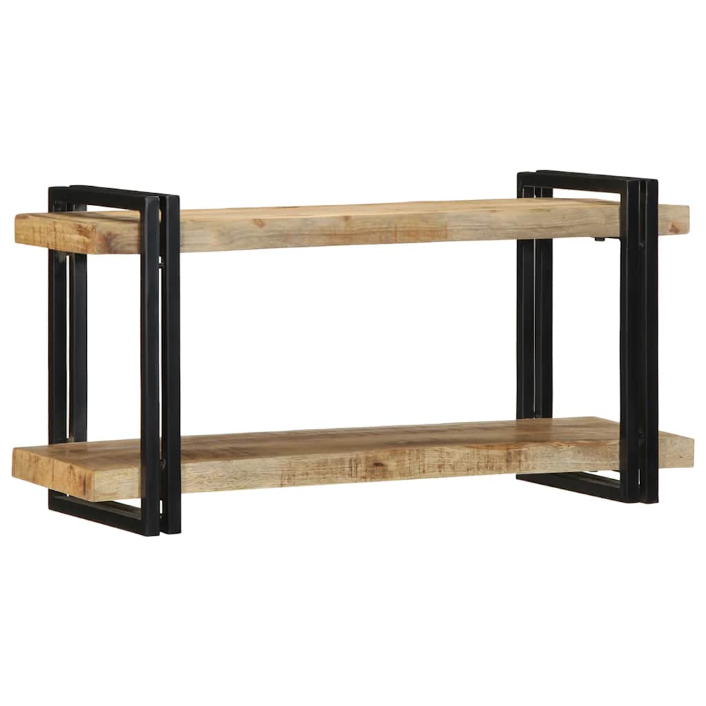 væghylde 90x33x45 cm massivt ru mangotræ