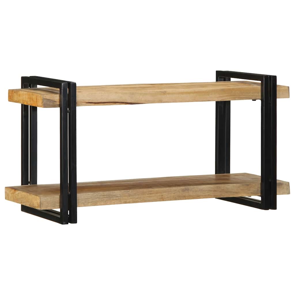 væghylde 90x33x45 cm massivt ru mangotræ