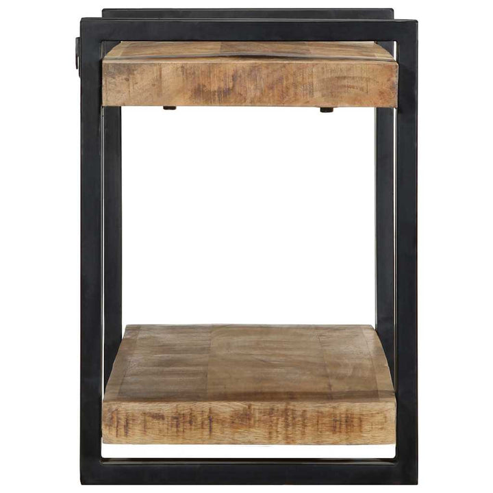 væghylde 90x33x45 cm massivt ru mangotræ