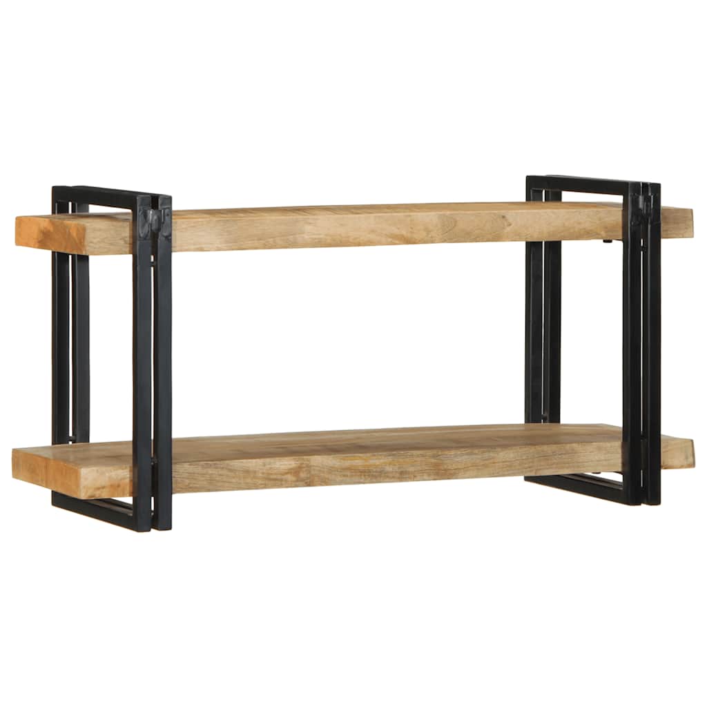 væghylde 90x33x45 cm massivt ru mangotræ