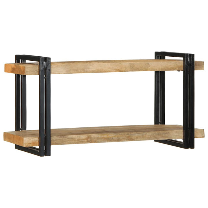 væghylde 90x33x45 cm massivt ru mangotræ
