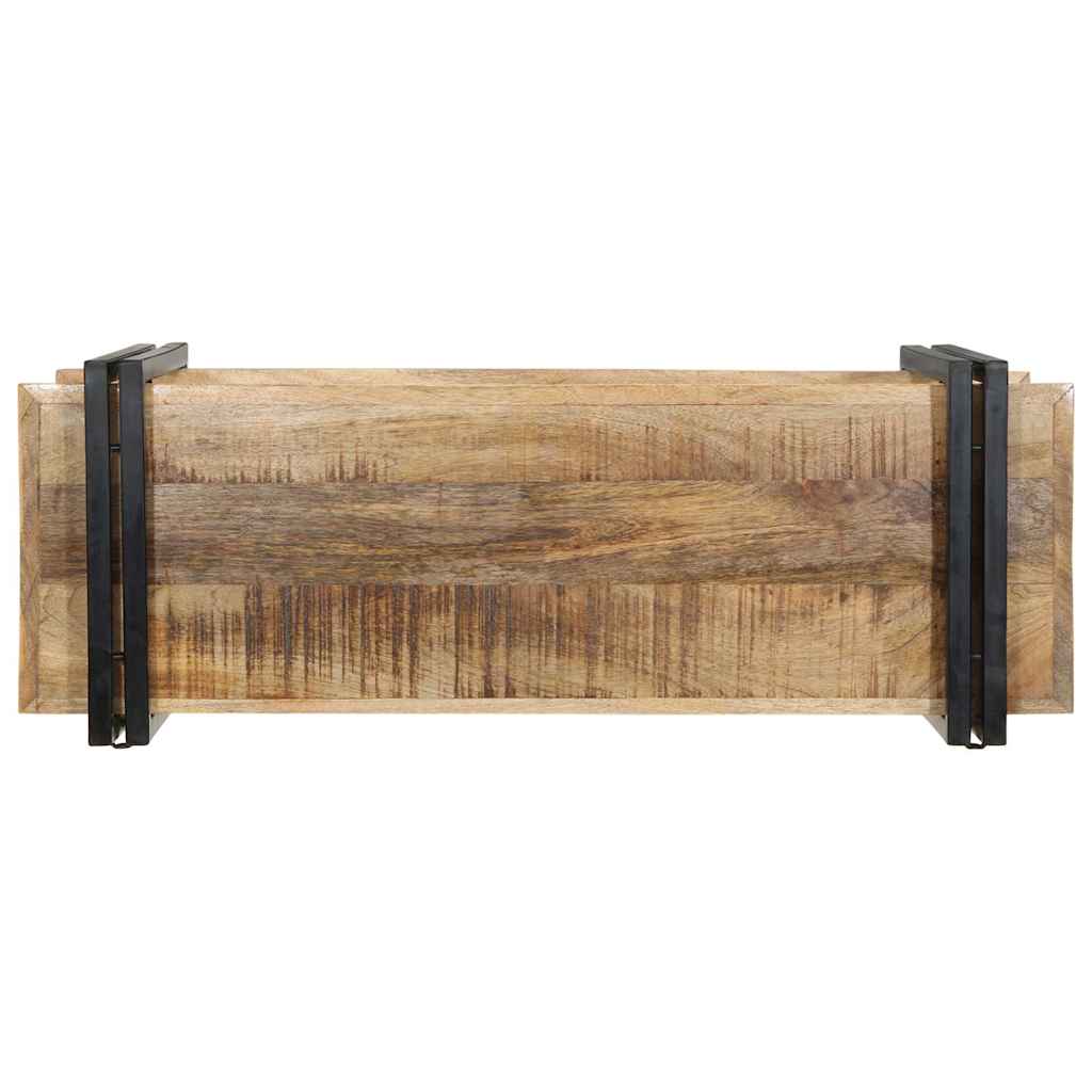 væghylde 90x33x45 cm massivt ru mangotræ