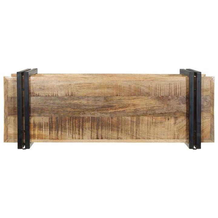 væghylde 90x33x45 cm massivt ru mangotræ