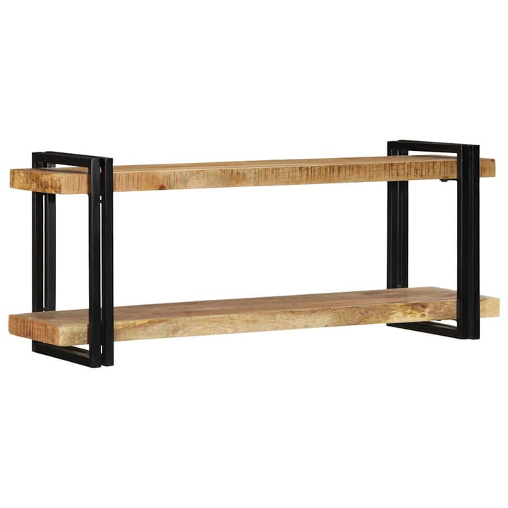 væghylde 110x33x45 cm massivt ru mangotræ