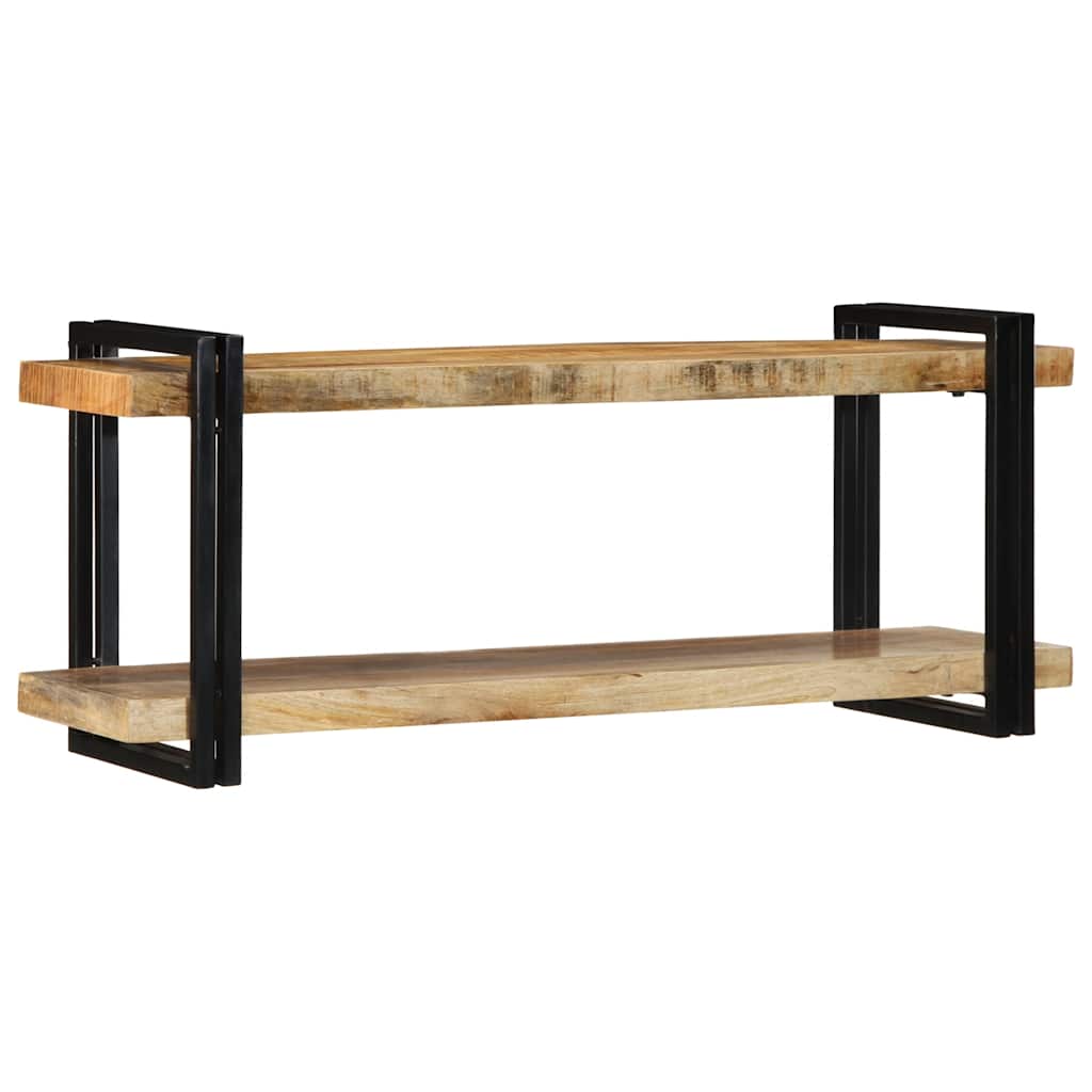 væghylde 110x33x45 cm massivt ru mangotræ