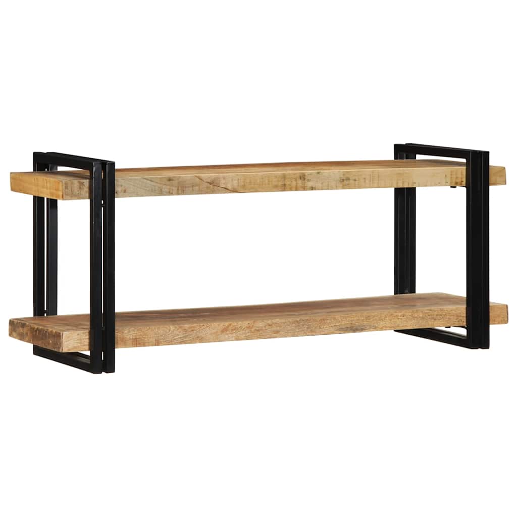 væghylde 110x33x45 cm massivt ru mangotræ
