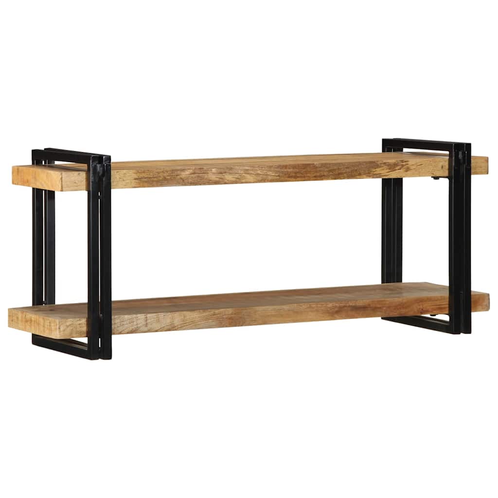 væghylde 110x33x45 cm massivt ru mangotræ