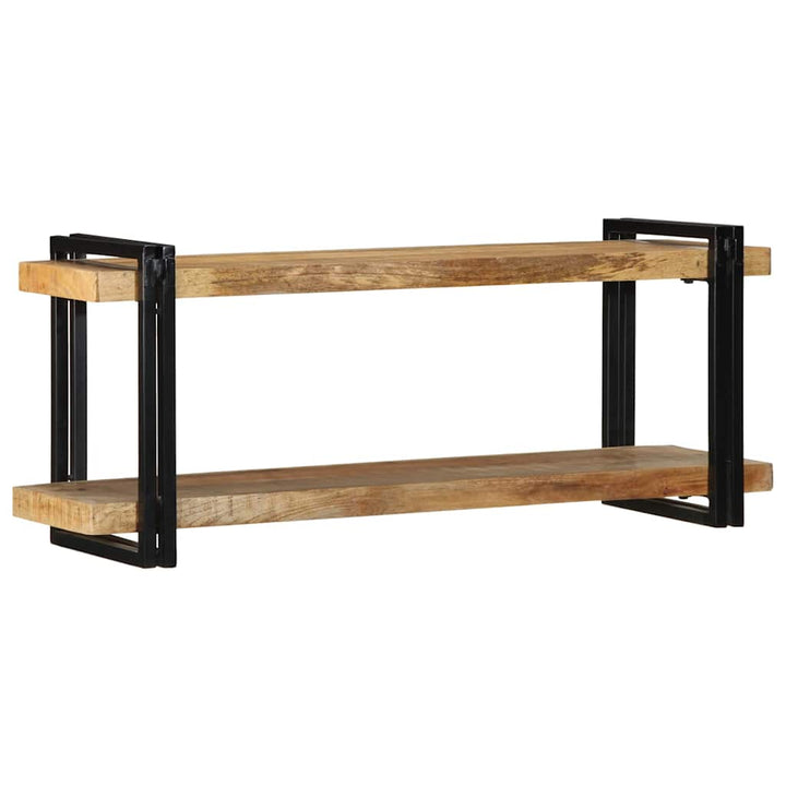 væghylde 110x33x45 cm massivt ru mangotræ