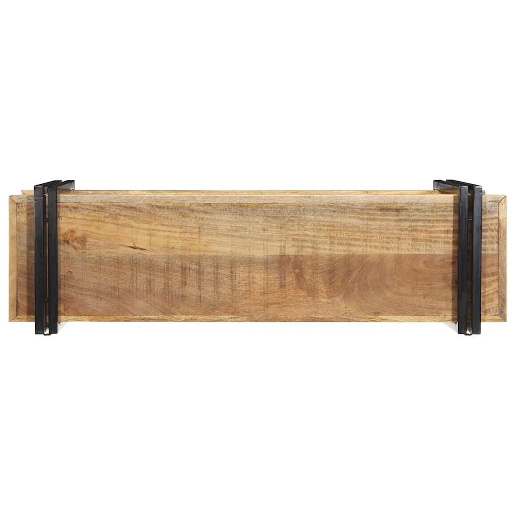 væghylde 110x33x45 cm massivt ru mangotræ
