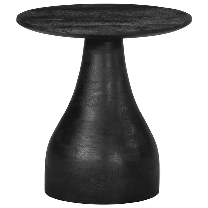 sidebord Ø40x40 cm massivt mangotræ sort