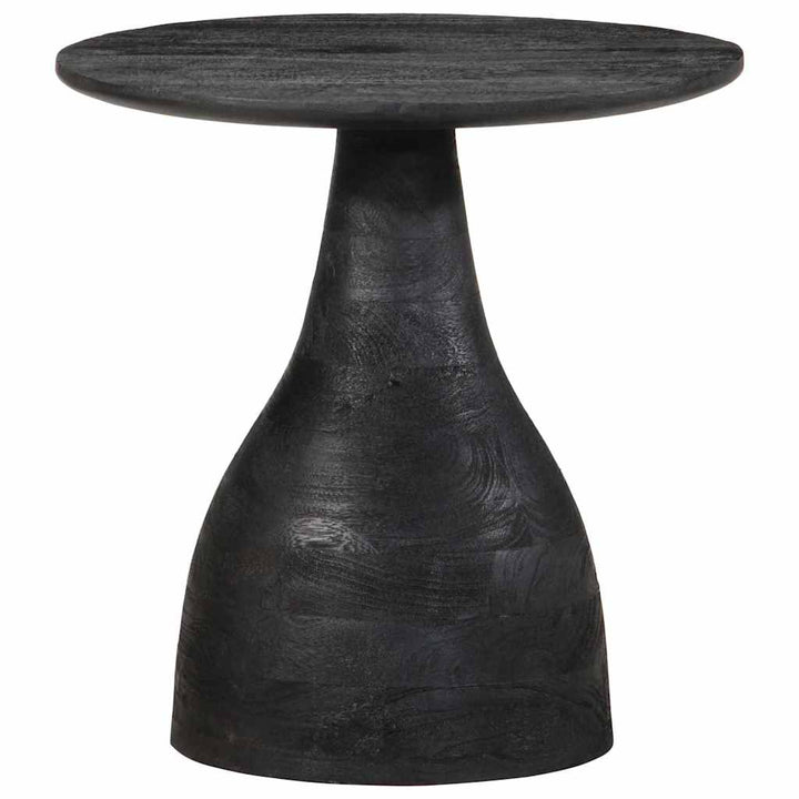 sidebord Ø40x40 cm massivt mangotræ sort