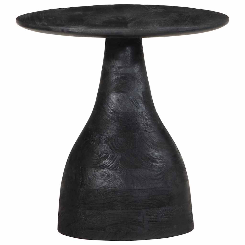 sidebord Ø40x40 cm massivt mangotræ sort