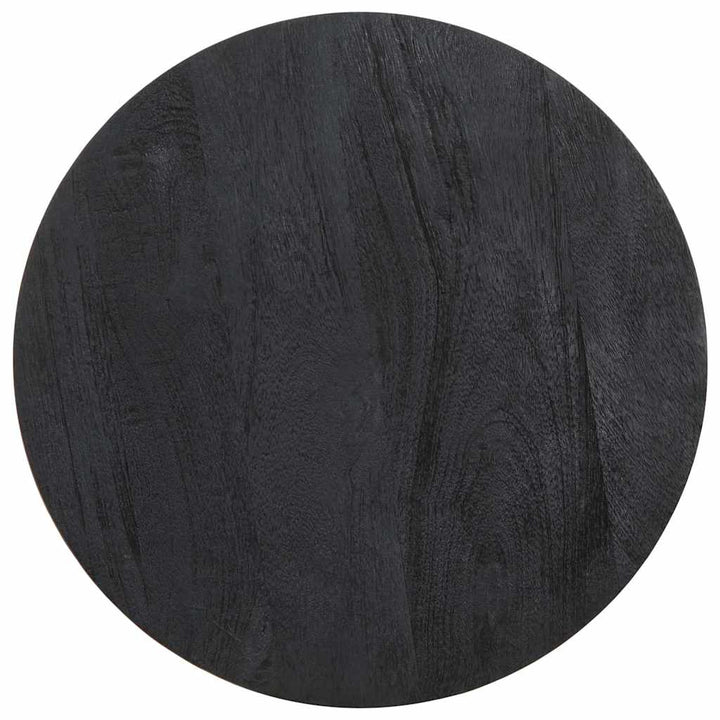 sidebord Ø40x40 cm massivt mangotræ sort