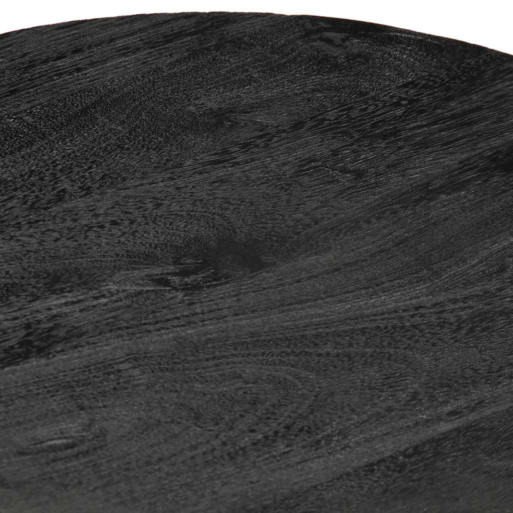 sidebord Ø40x40 cm massivt mangotræ sort