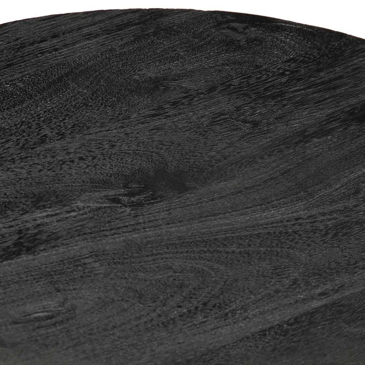 sidebord Ø40x40 cm massivt mangotræ sort