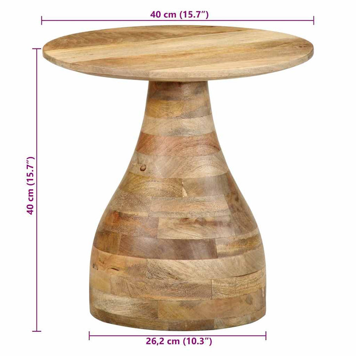 sidebord Ø40x40 cm massivt mangotræ