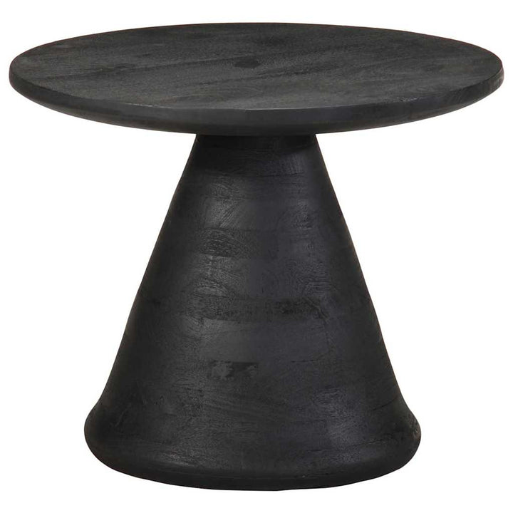 sidebord Ø50x40 cm massivt mangotræ sort