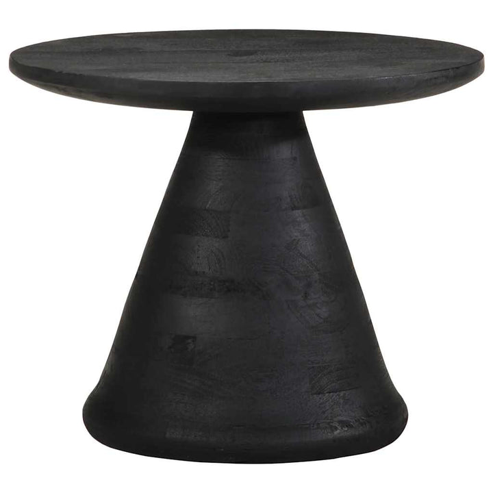 sidebord Ø50x40 cm massivt mangotræ sort