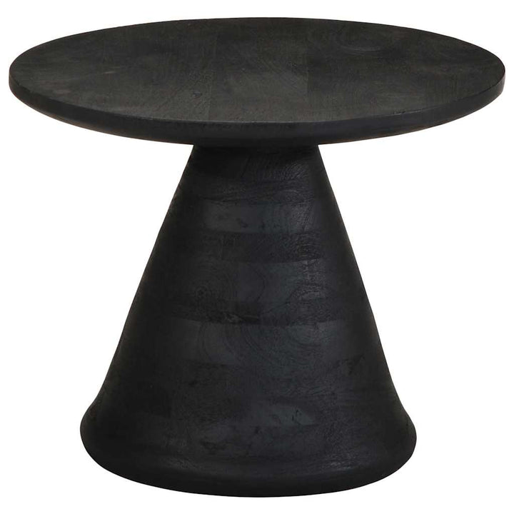 sidebord Ø50x40 cm massivt mangotræ sort