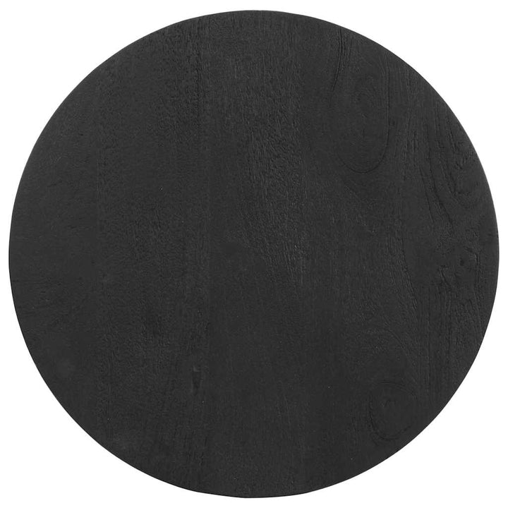 sidebord Ø50x40 cm massivt mangotræ sort
