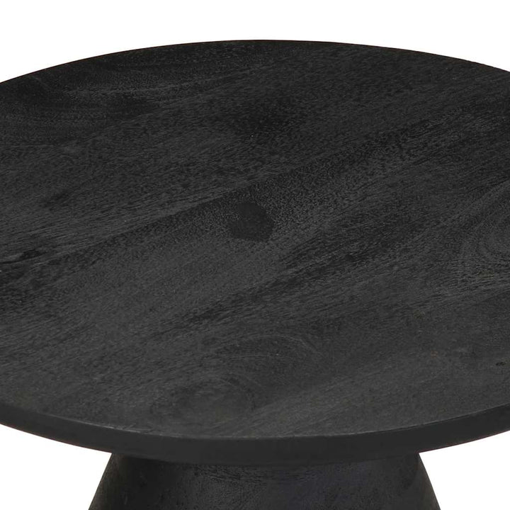 sidebord Ø50x40 cm massivt mangotræ sort