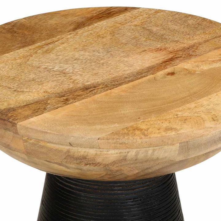 sidebord Ø37x45 cm massivt mangotræ sort
