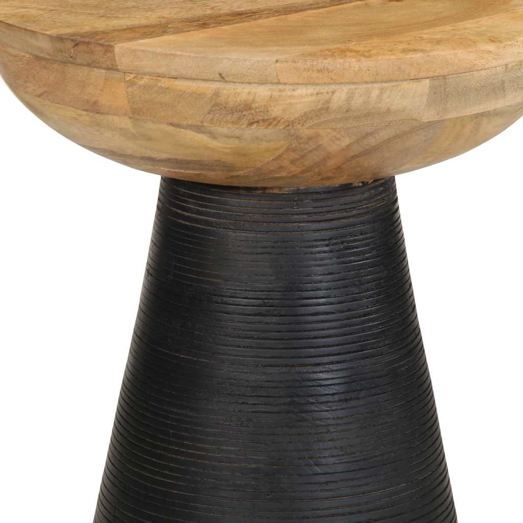 sidebord Ø37x45 cm massivt mangotræ sort