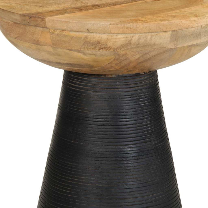 sidebord Ø37x45 cm massivt mangotræ sort