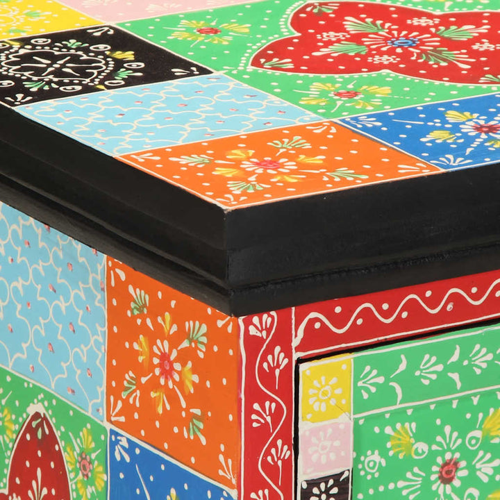 sengeskabe 2 stk 40x35x45 cm massivt mangotræ flerfarvet
