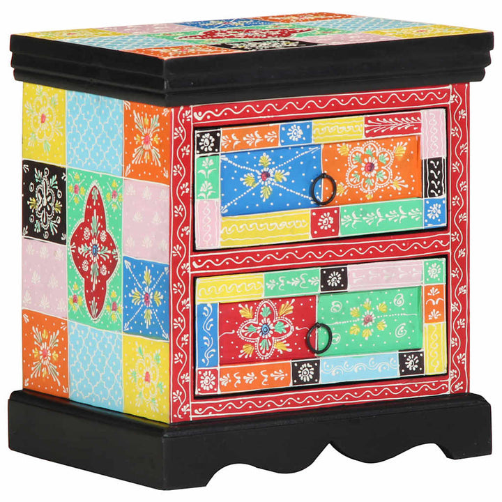 Natskab 2 pcs Flerfarvet 40 x 35 x 45 cm Massivt mangotræ