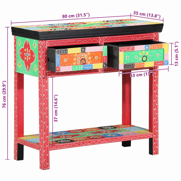 Konsolbord Flerfarvet 80 x 35 x 76 cm Konstrueret træ