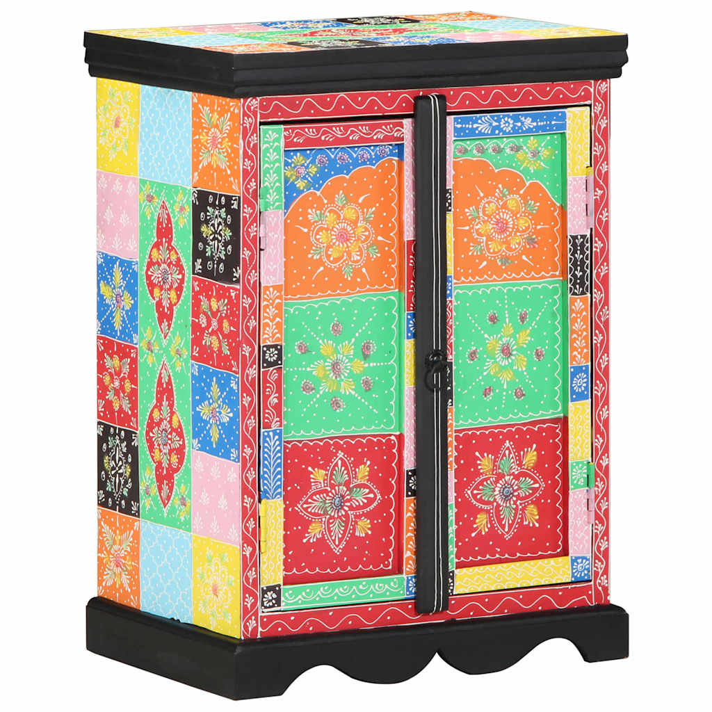 Konsolbord med dør Flerfarvet 50 x 30 x 75 cm Massivt mangotræ