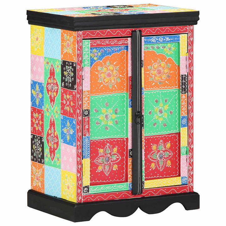 Konsolbord med dør Flerfarvet 50 x 30 x 75 cm Massivt mangotræ