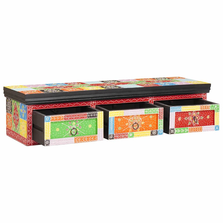 TV Skab med skuffe Flerfarvet 100 x 30 x 24 cm Massivt mangotræ