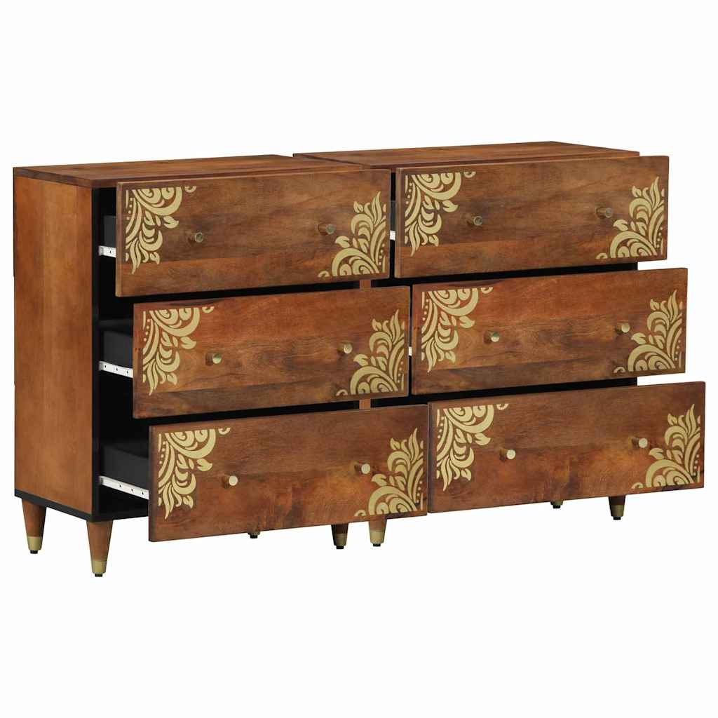Sideboard med skuffe 2 pcs honningfarvet 60 x 33.5 x 75 cm