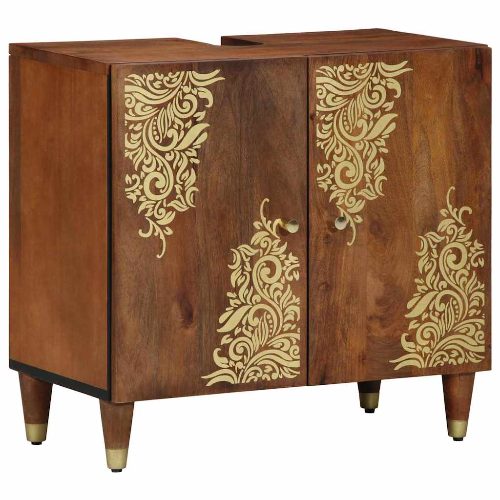 Badeværelsesmøbel sæt 2 pcs honningfarvet 62 x 33 x 58 cm