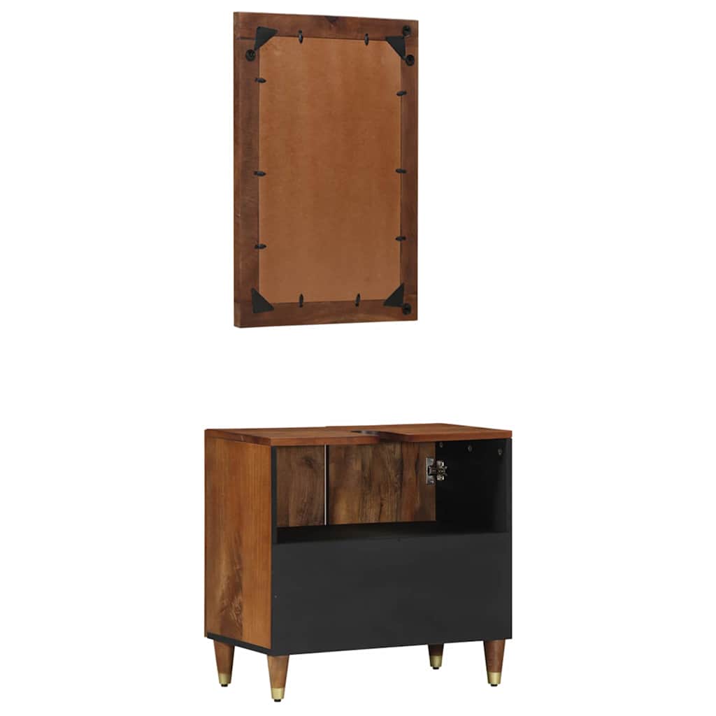 Badeværelsesmøbel sæt 2 pcs honningfarvet 62 x 33 x 58 cm