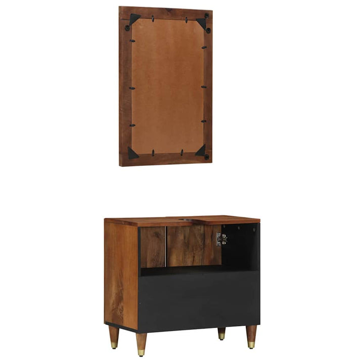 Badeværelsesmøbel sæt 2 pcs honningfarvet 62 x 33 x 58 cm