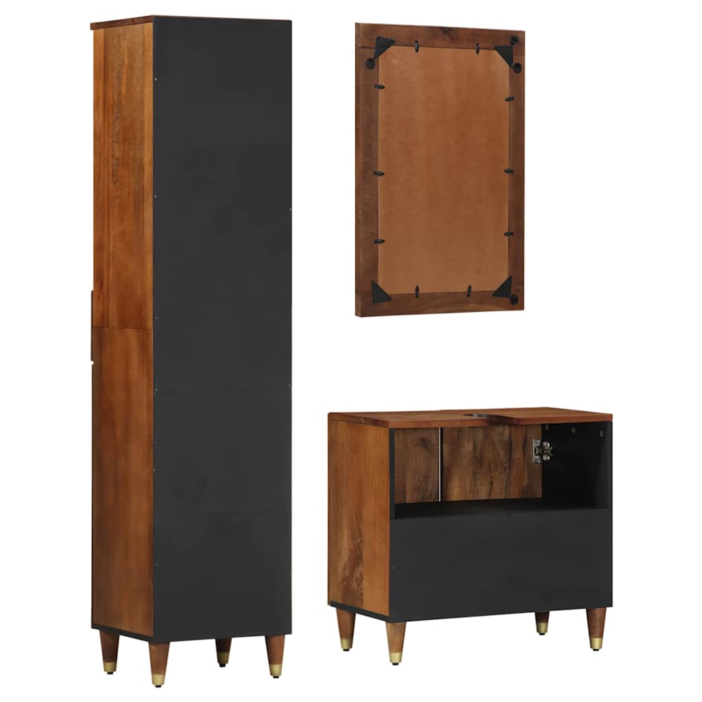 Badeværelsesmøbel sæt 3 pcs honningfarvet 62 x 33 x 58 cm