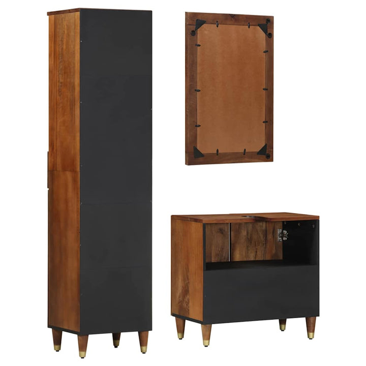 Badeværelsesmøbel sæt 3 pcs honningfarvet 62 x 33 x 58 cm