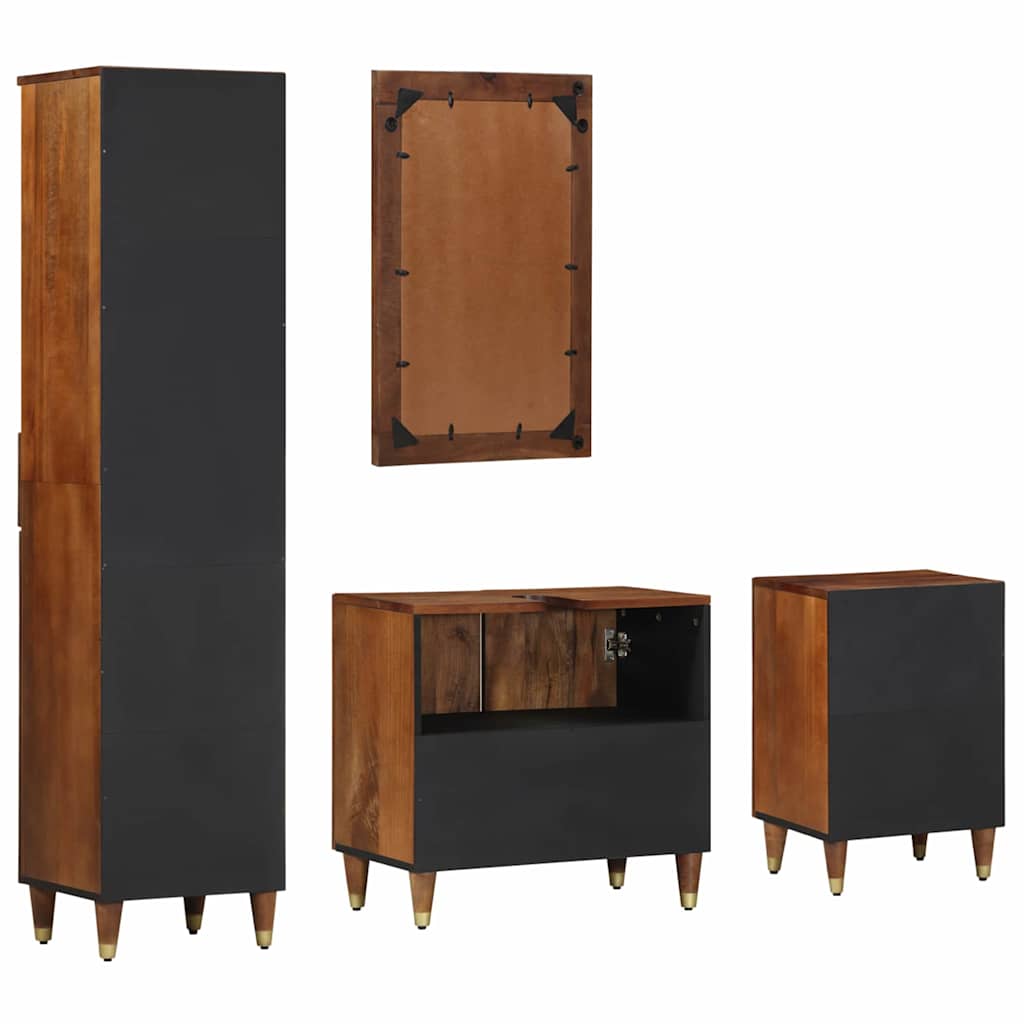 Badeværelsesmøbel sæt 4 pcs honningfarvet 62 x 33 x 58 cm