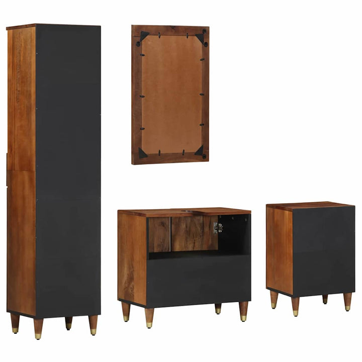 Badeværelsesmøbel sæt 4 pcs honningfarvet 62 x 33 x 58 cm