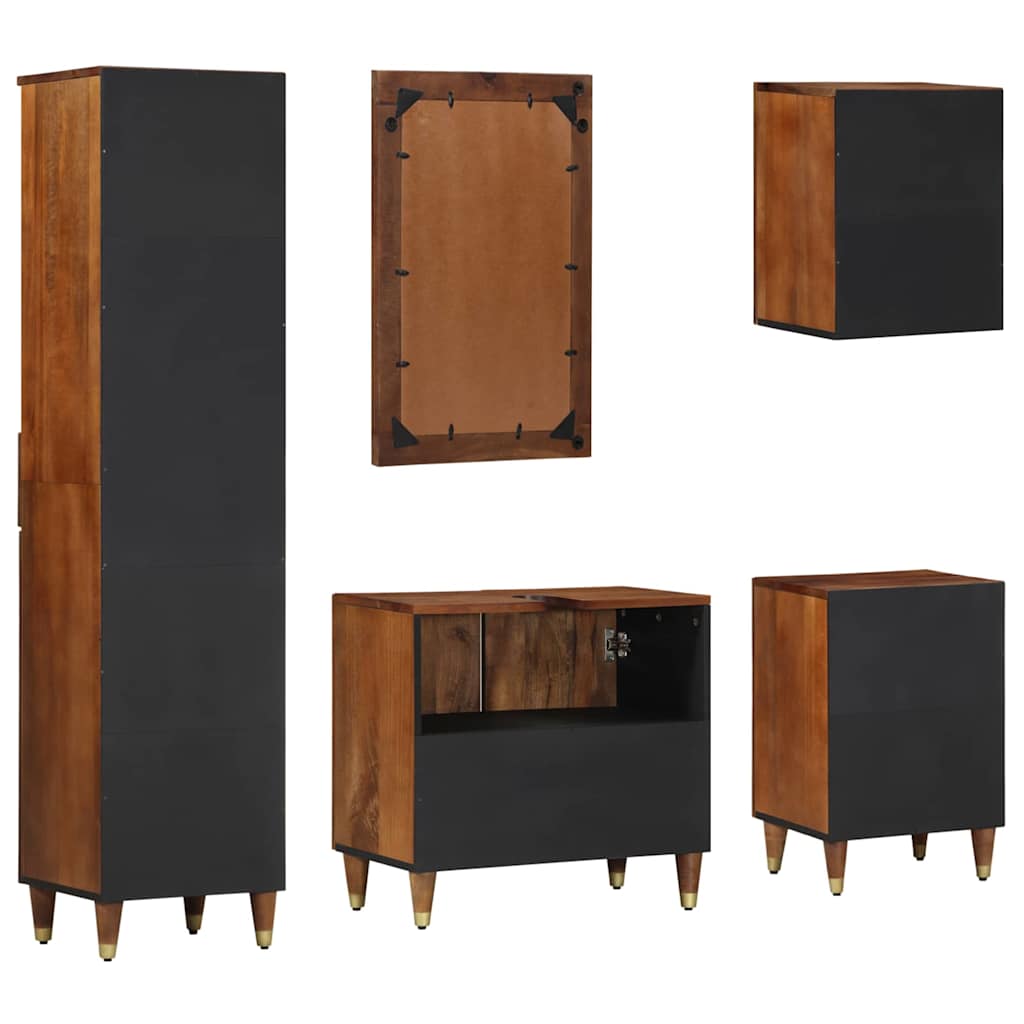 Badeværelsesmøbel sæt 5 pcs honningfarvet 62 x 33 x 58 cm