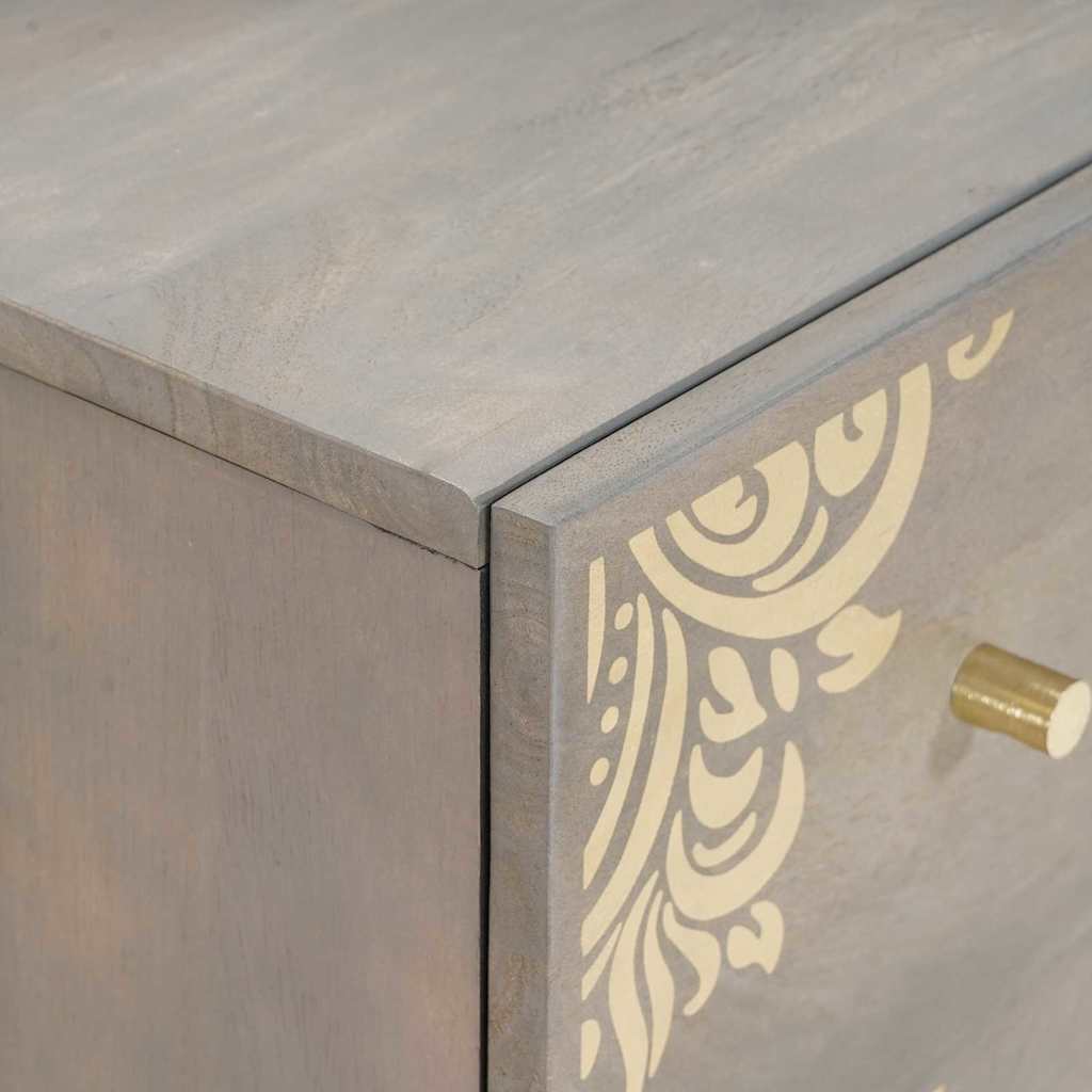 Sideboard 2 pcs Grå 60 x 33.5 x 75 cm Massivt mangotræ