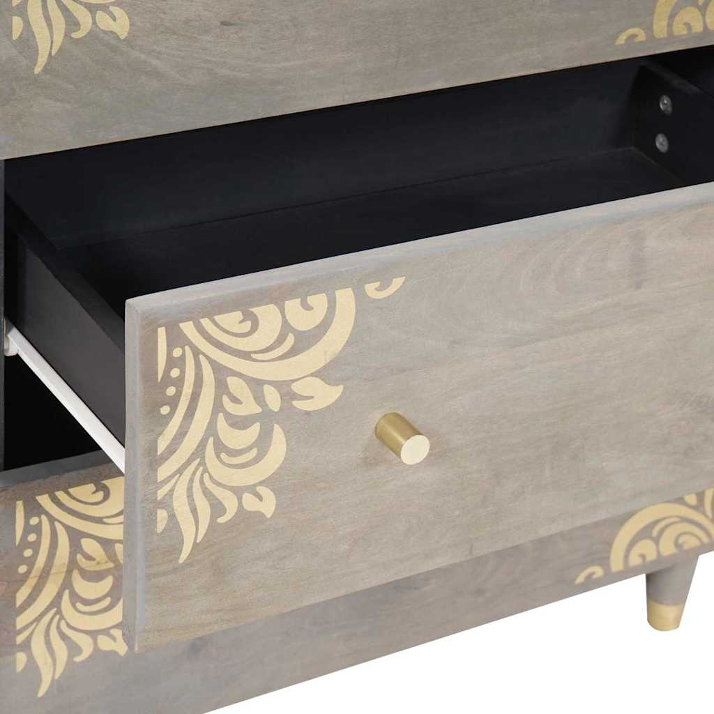 Sideboard 2 pcs Grå 60 x 33.5 x 75 cm Massivt mangotræ